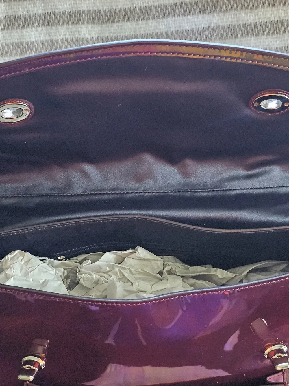 Coach Patent Leather Satchel in Burgundy